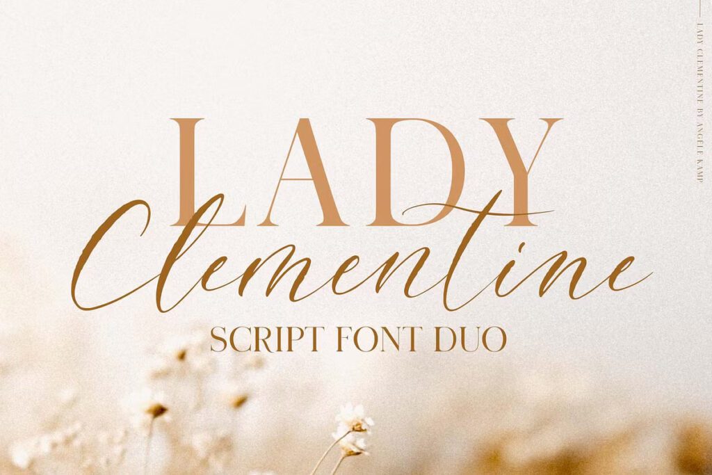 Lady Clementine script font & serif