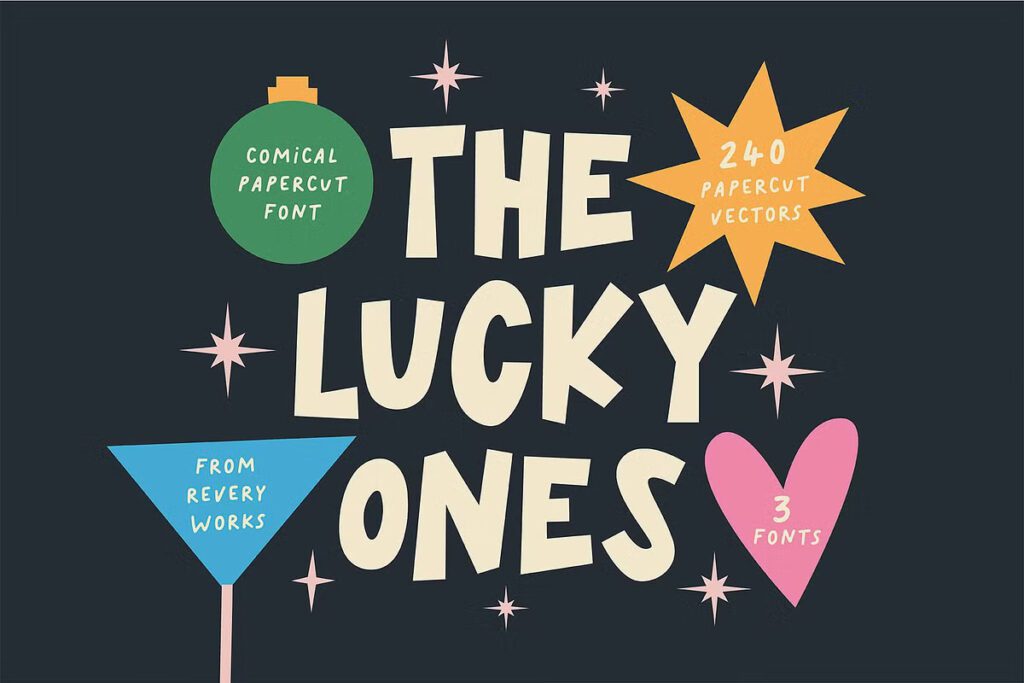 The Lucky Ones paper cut fonts