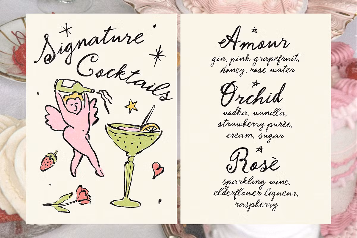 Creative applications of Pop Hearts Studio font