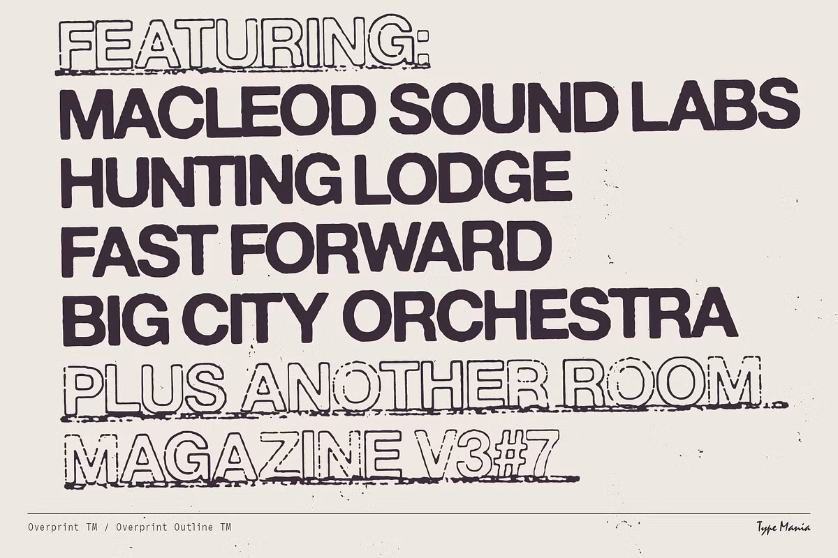 Graphic design using Overprint TM font