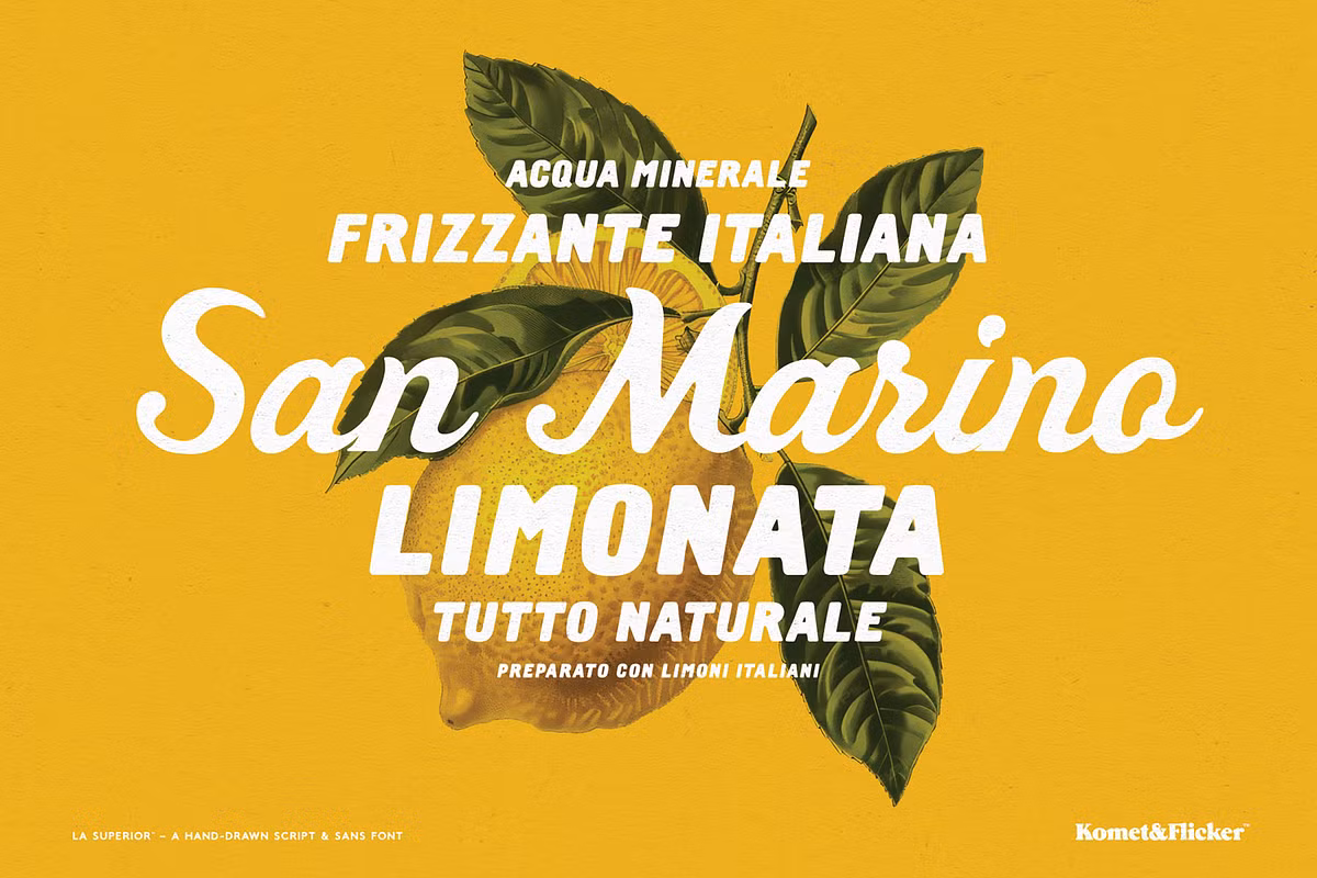 Hand drawn font sample showcasing La Superior styles