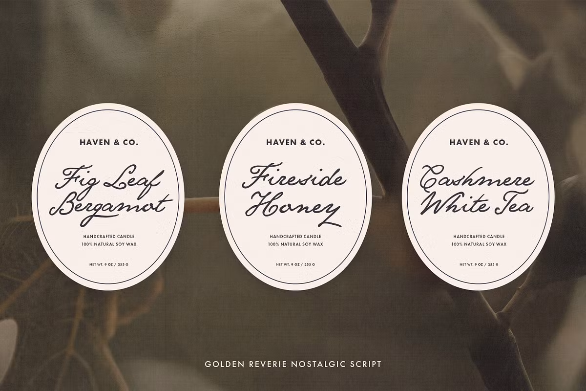 Golden Reverie used in branding and packaging