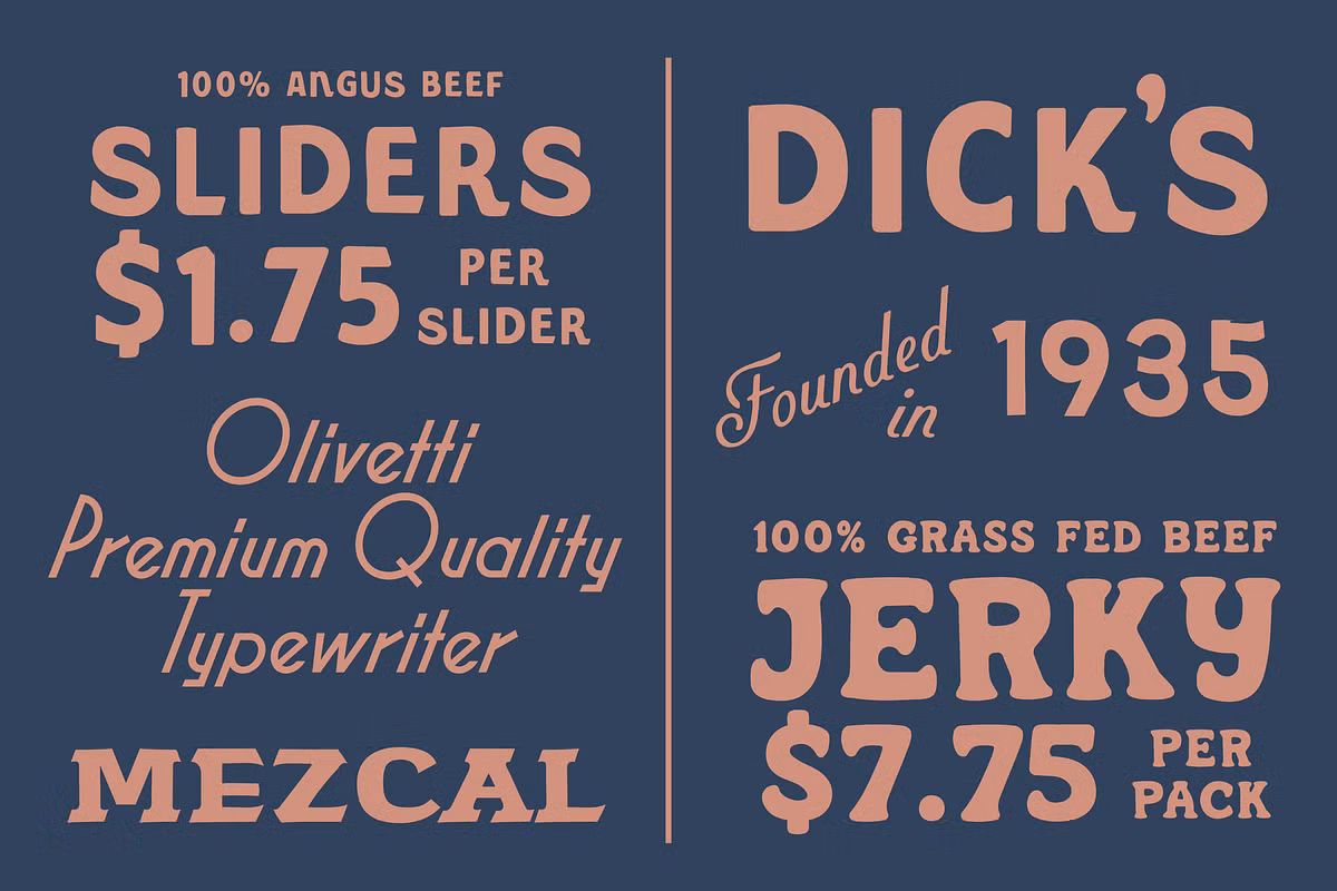 Various font pairings displayed creatively