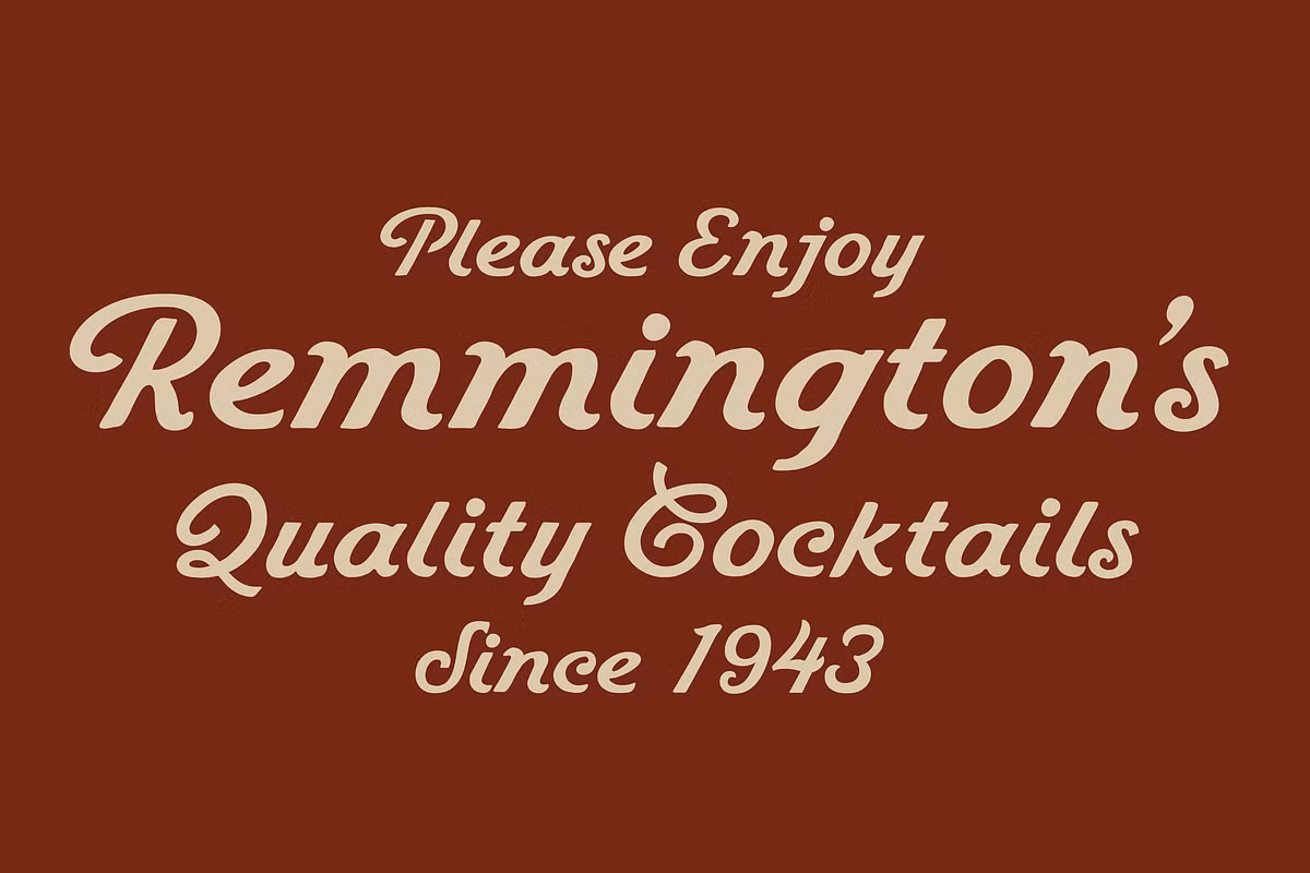 Sample of Mendocino script font on a sign