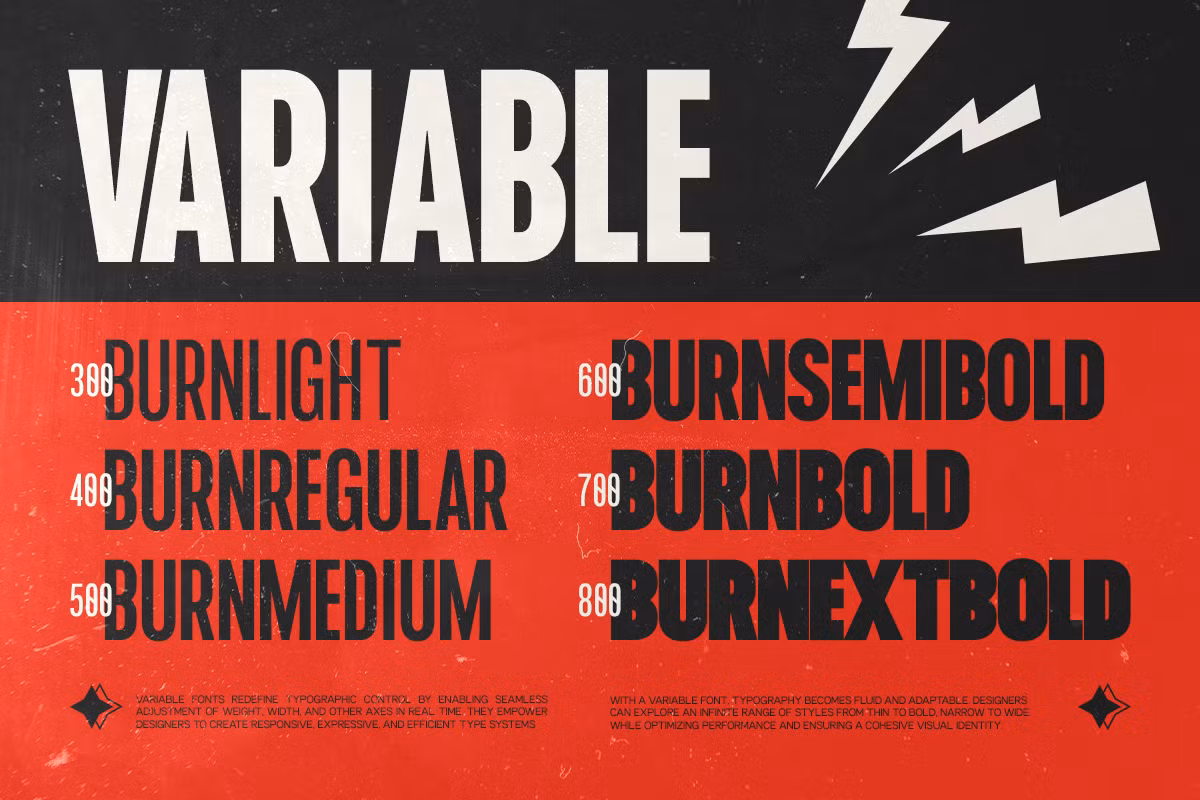 A visual representation of TRT Burn typeface in use