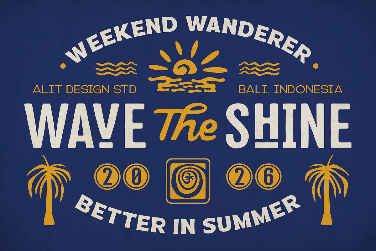 Boneyard Cruiser Typeface displayed on surf and skate designs