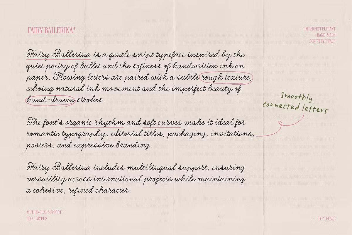 Showcasing character sets of Fairy Ballerina