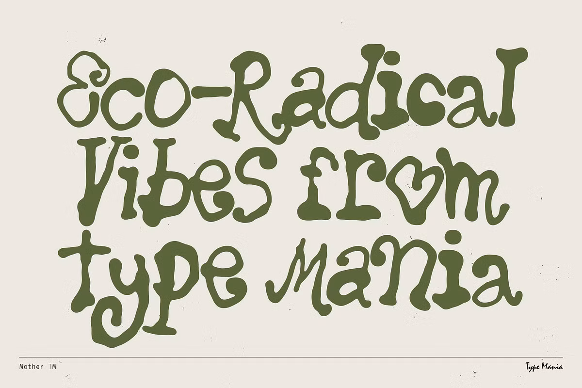 A visual representation of the Mother TM font style