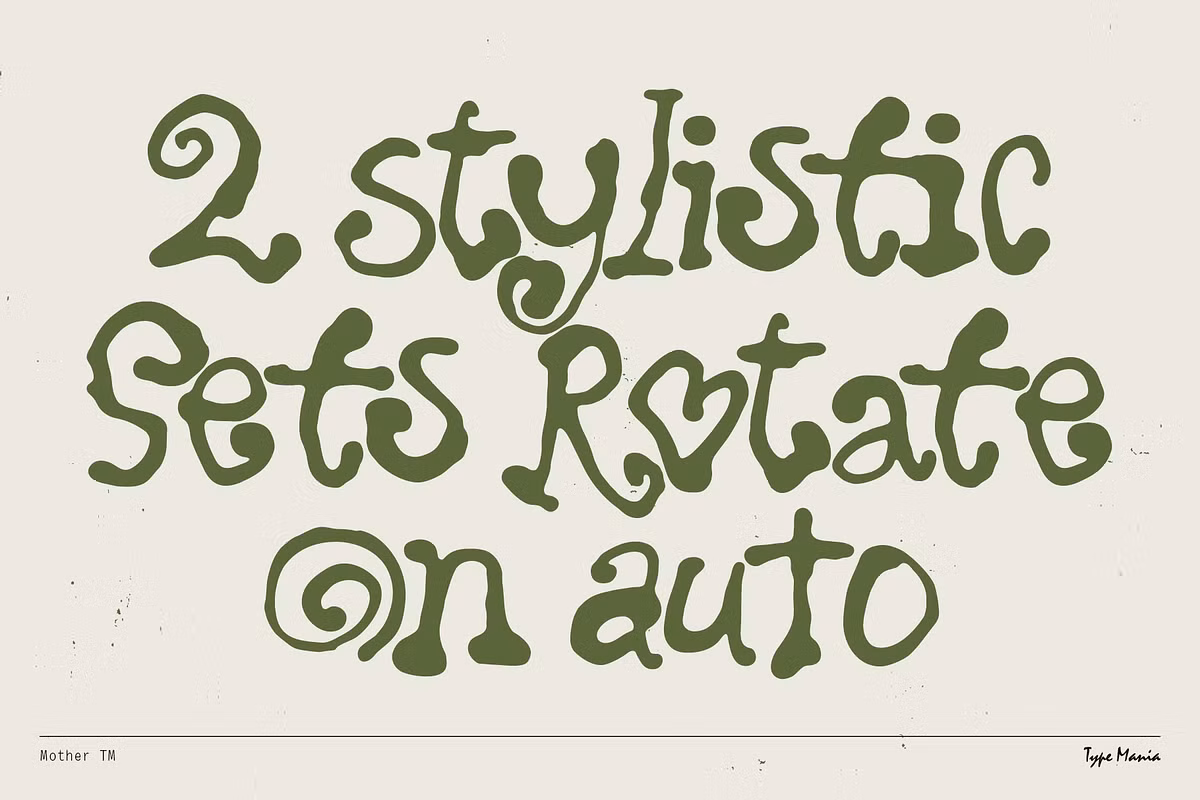 Mother TM font applied in various use cases