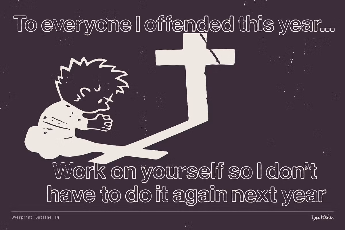 Stylish representation of Overprint Outline TM in design