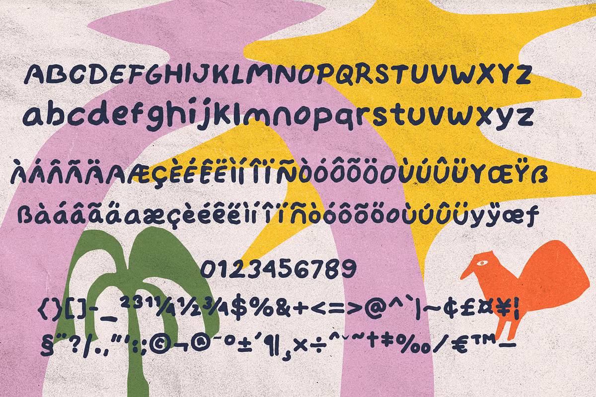 Examples of NAOVERA characters and special symbols