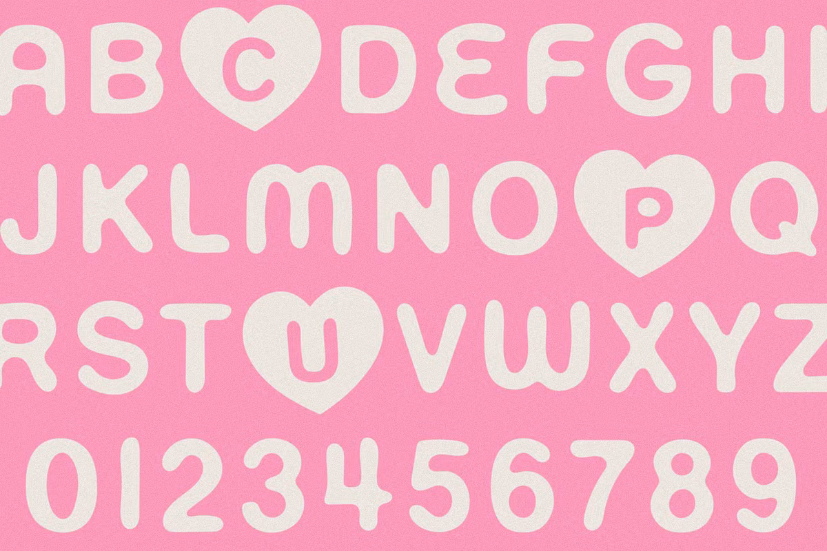 Heart Burn typeface design elements and styles