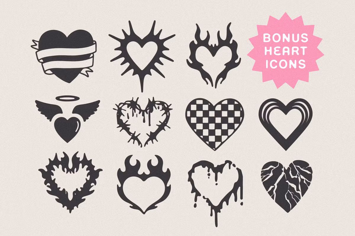 Heart Burn typeface used in various design applications