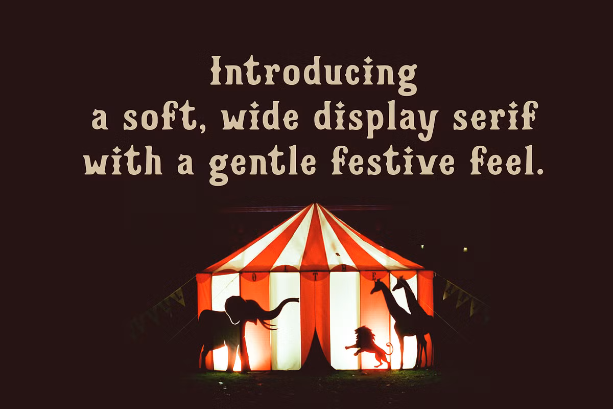 Example of Petit Carnaval font in a carnival-themed design