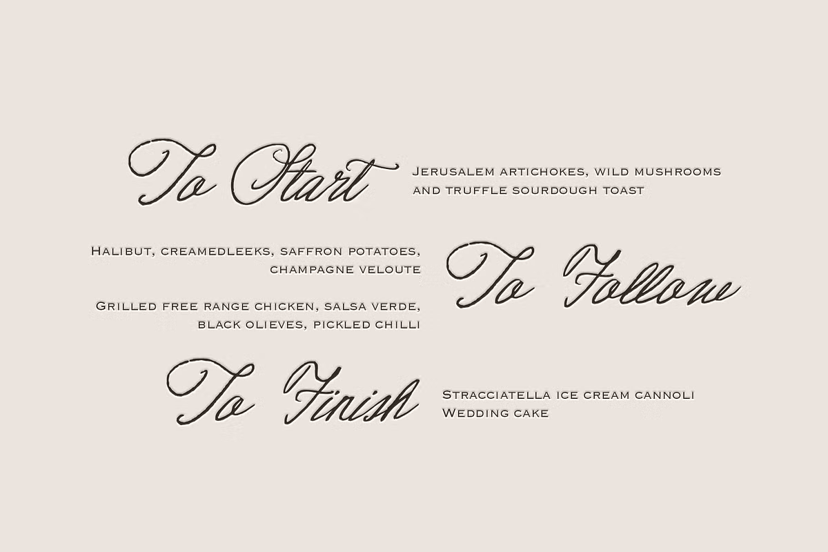 Character sets of Maison Sezanne font