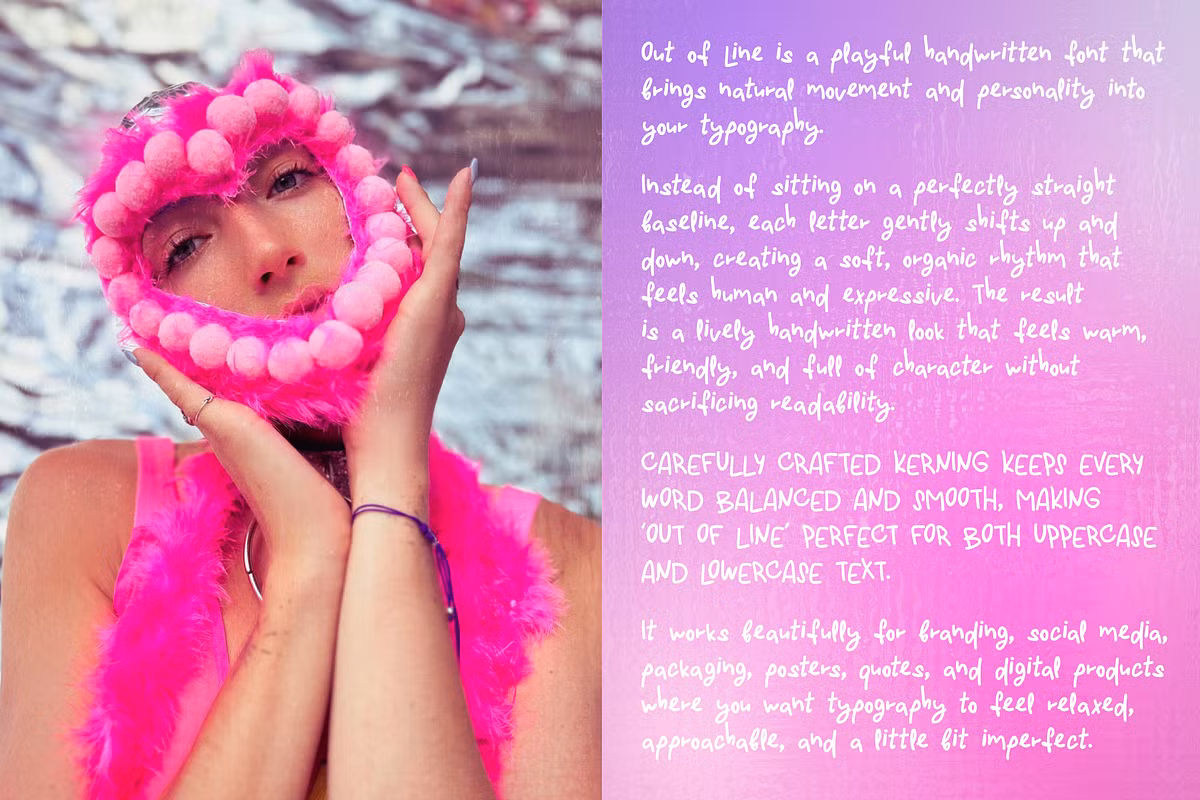 Visual examples of Out Of Line used in various design projects