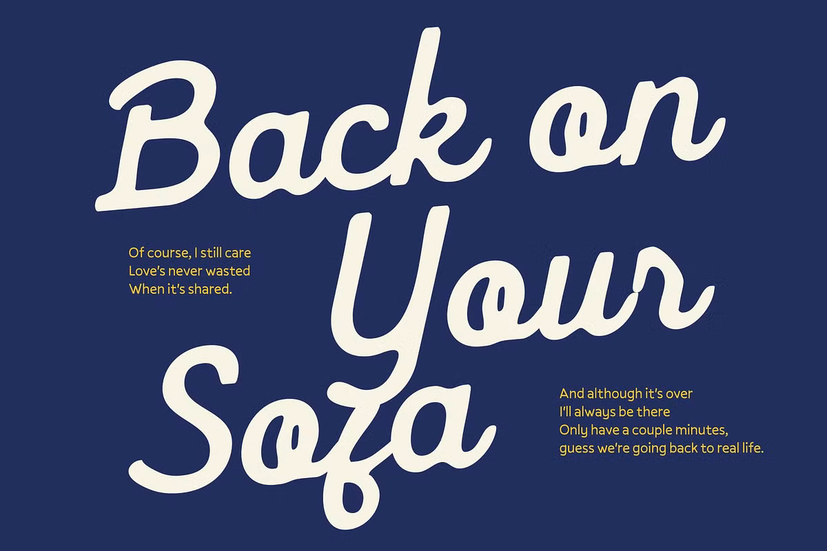 Elegant script font displayed in a design context