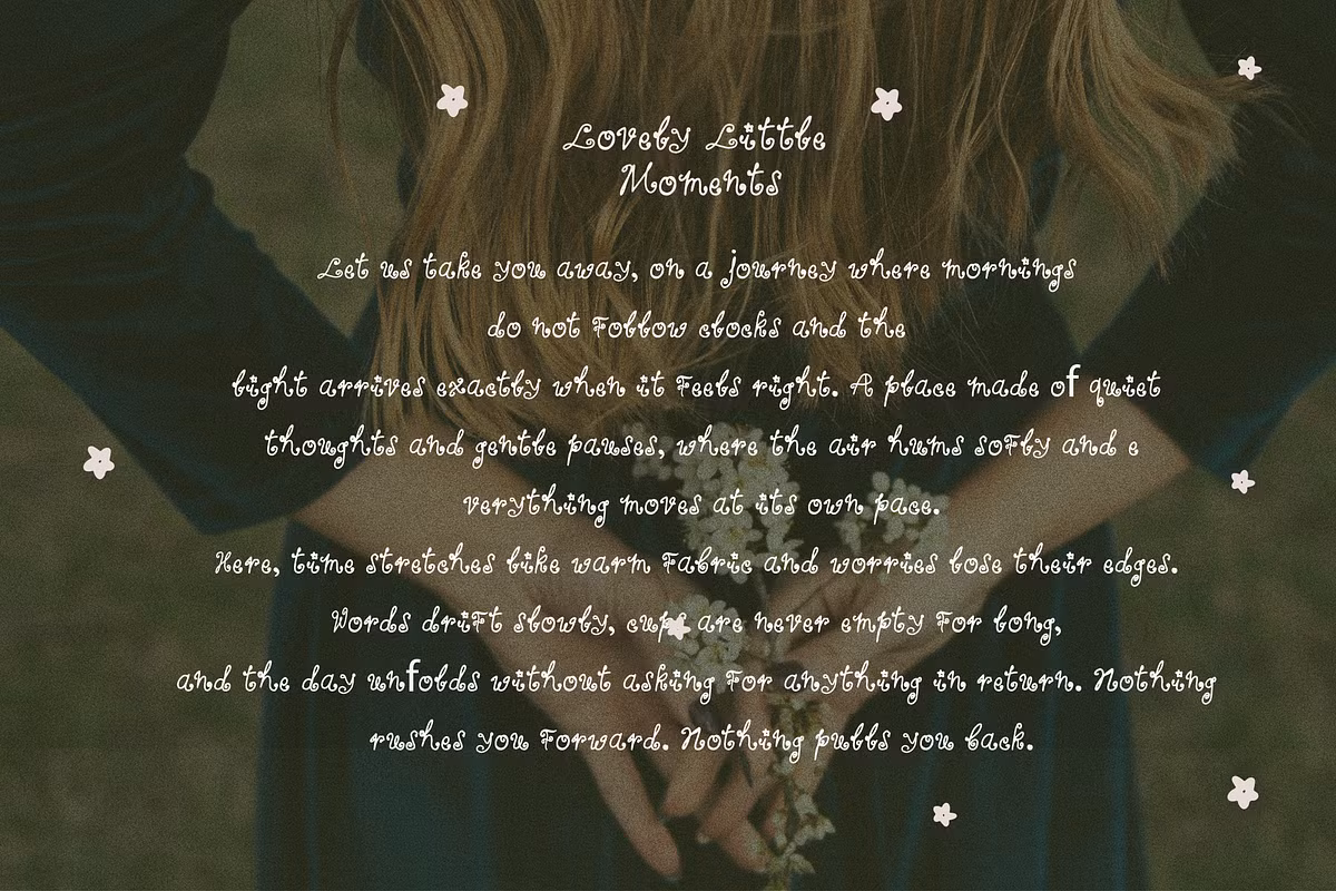 A preview of the Sunday Morning Type font showcasing its handwritten style