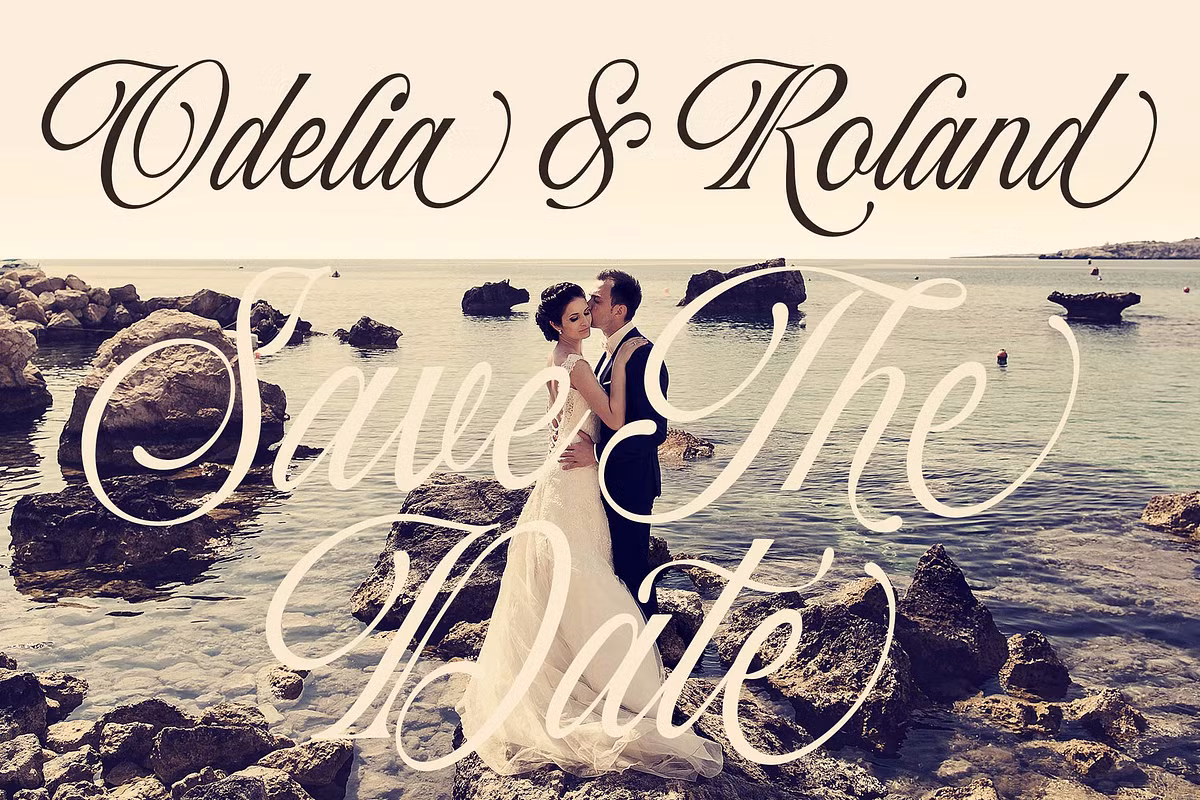 Different styling options of Baliglad font