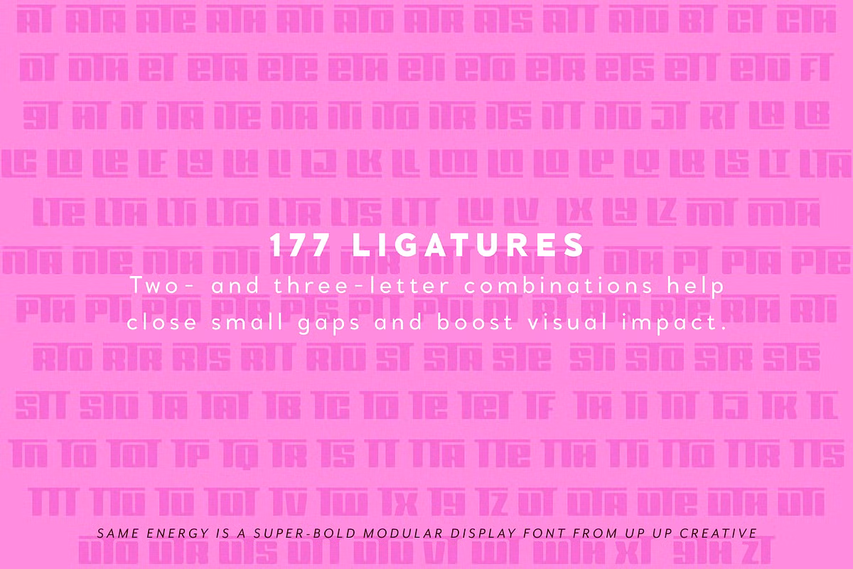 Variety of design applications of Same Energy font