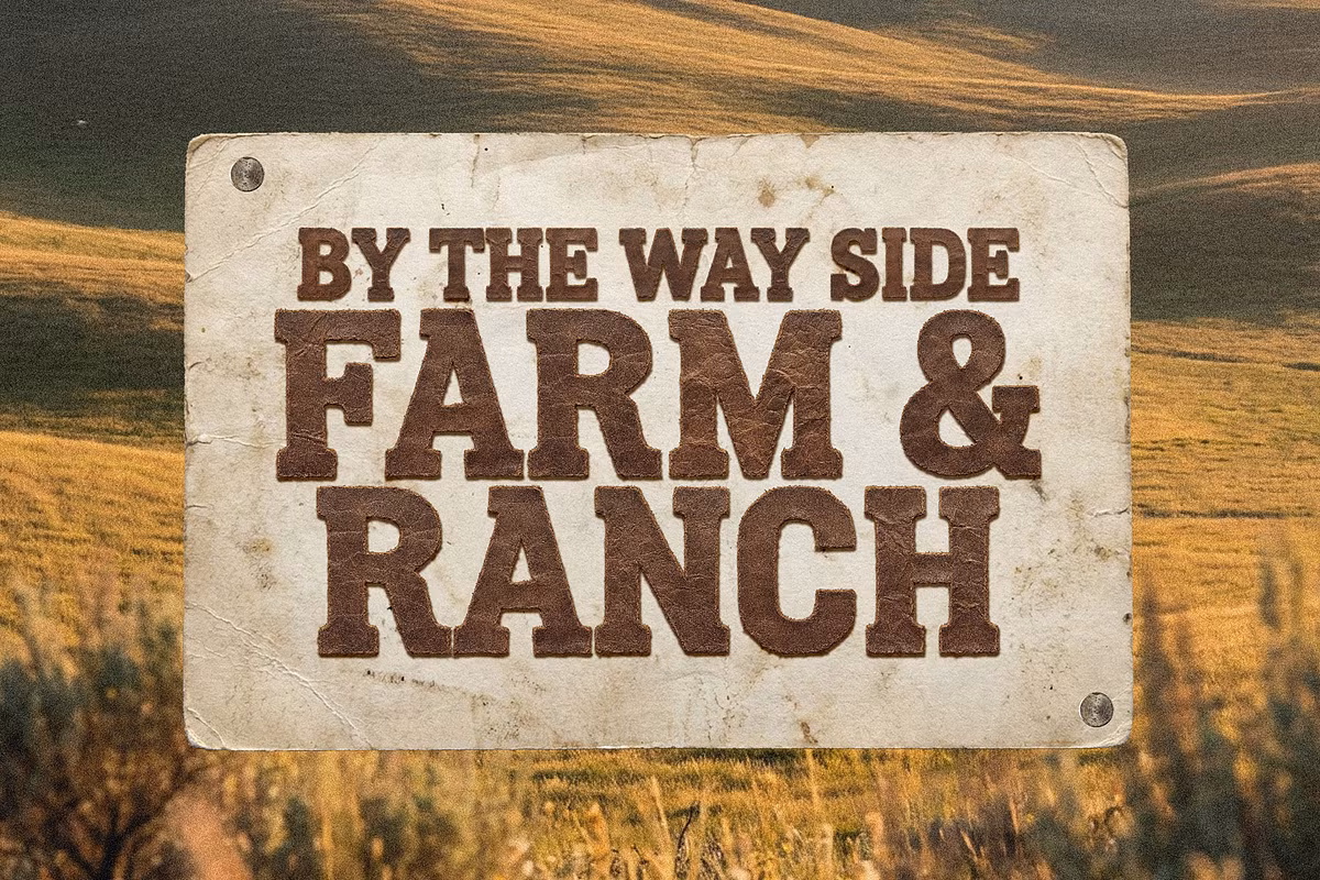 Character set of Rustic Buck font displayed creatively