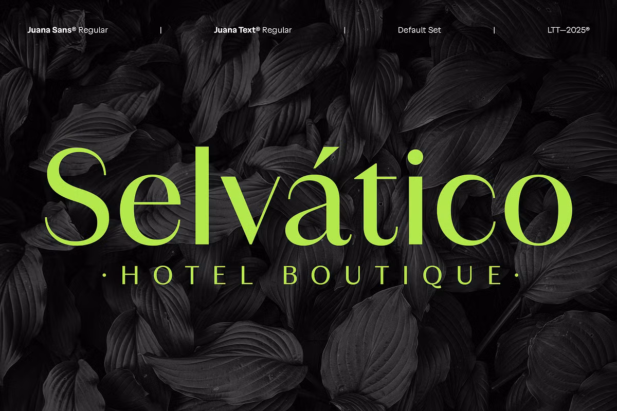 Juana Display font example in elegant design