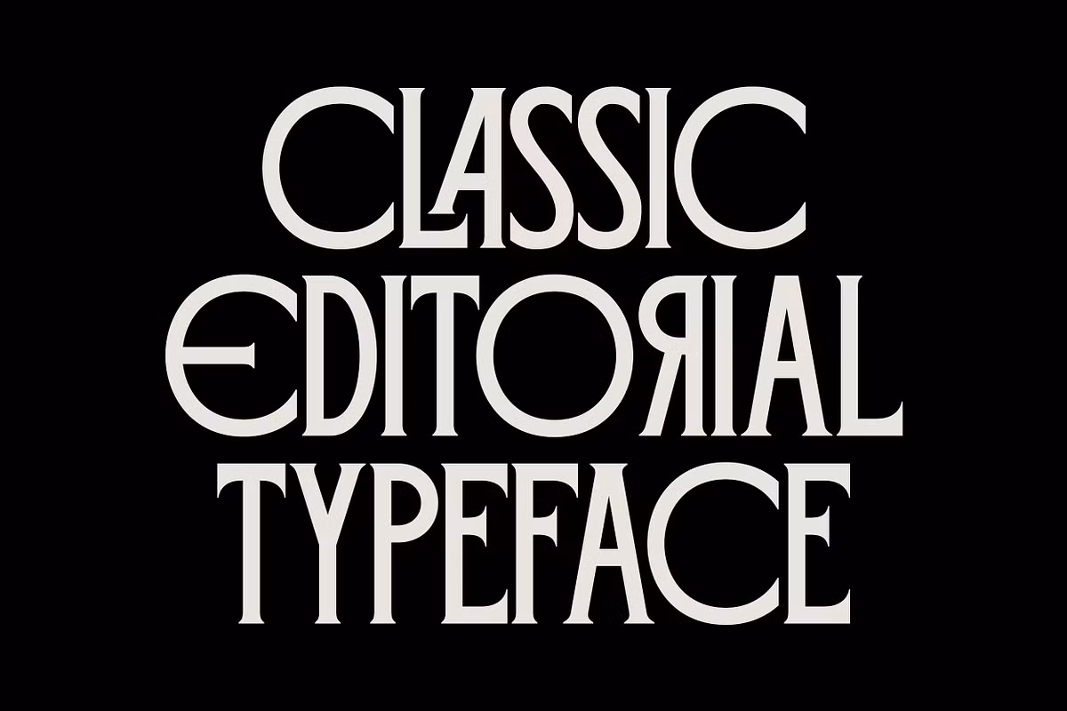 Examples of Elanche typeface used in various design projects