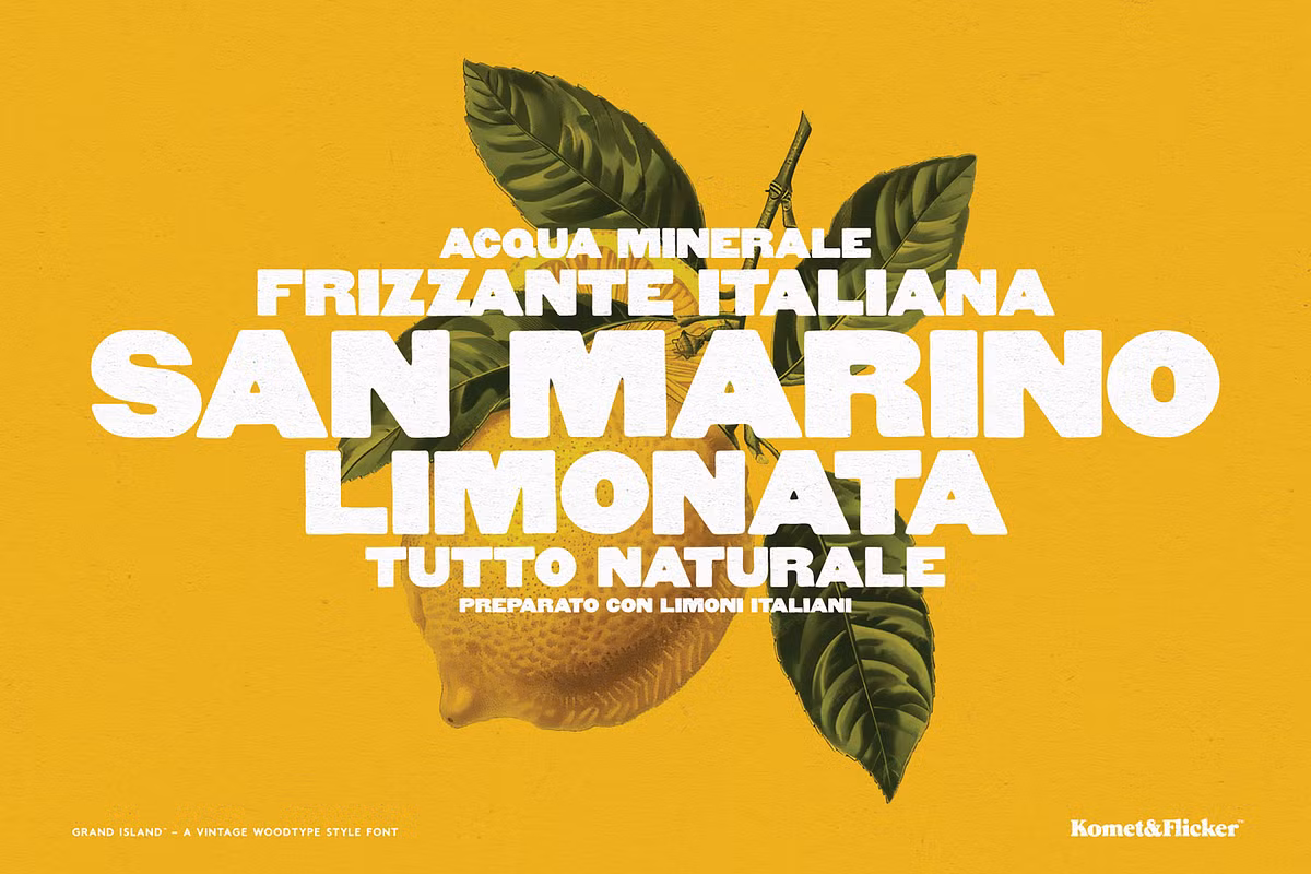 Character sets and glyphs of Grand Island font