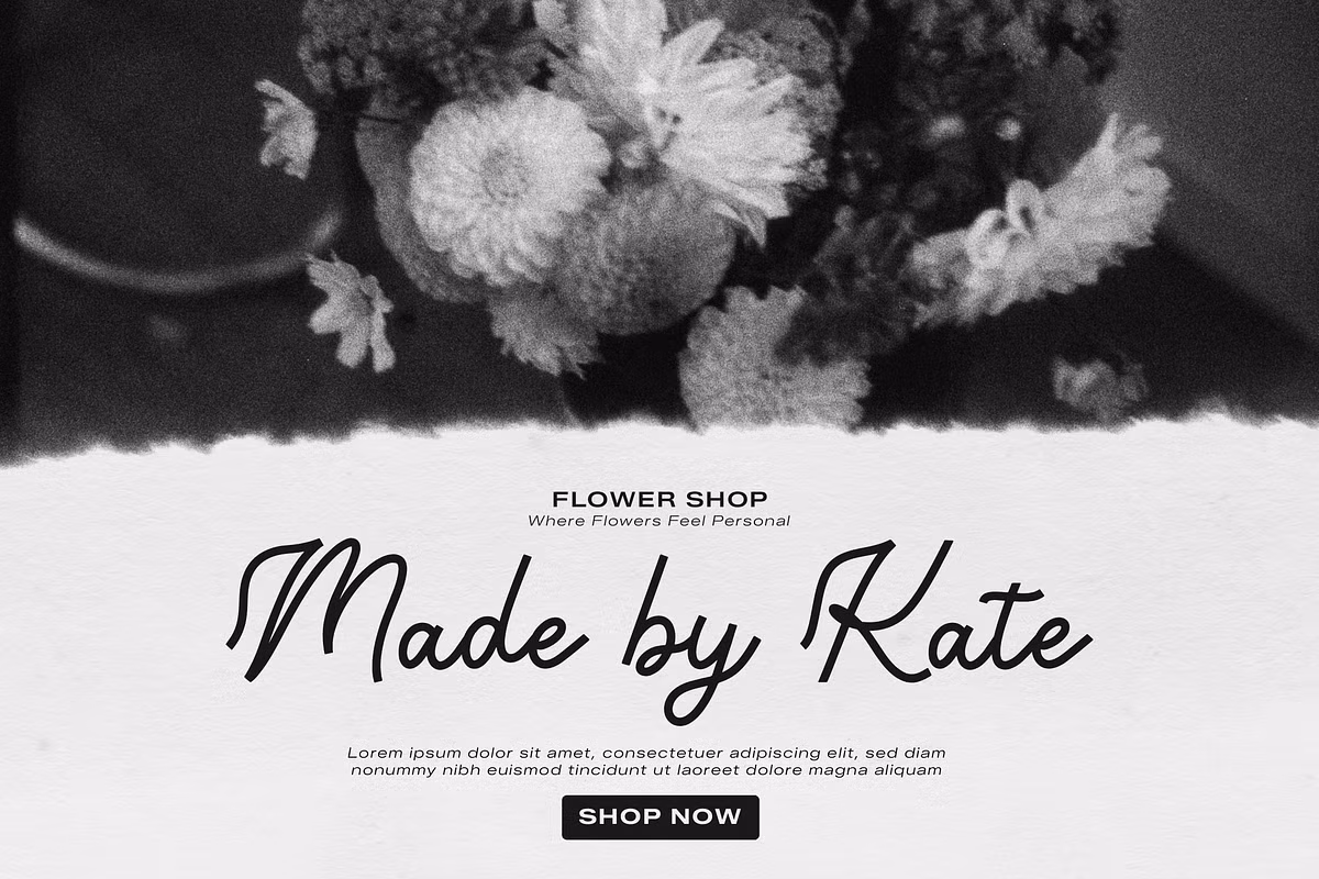 Example of Lubiedo font in use on a stylish design