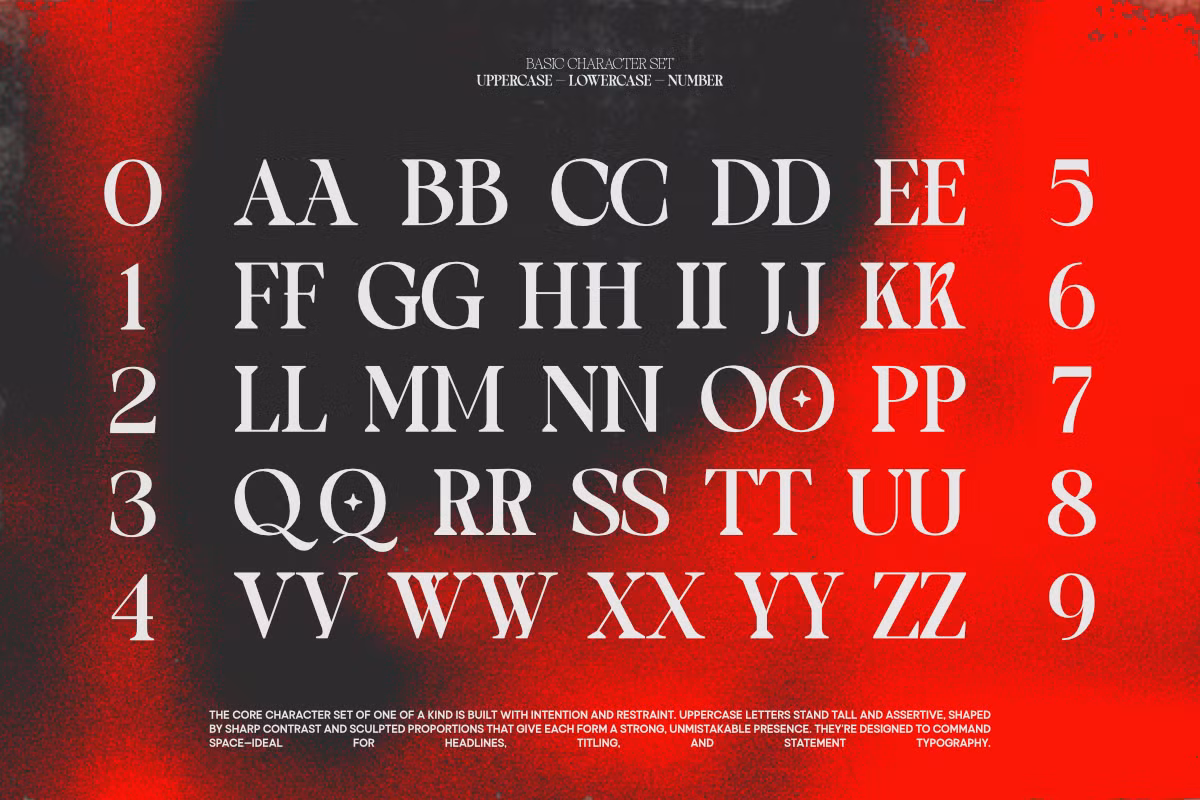 Showcasing the TBJ One of a Kind font style