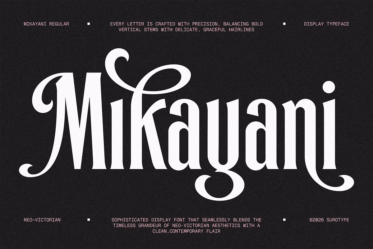 Elegant Neo-Victorian display font example