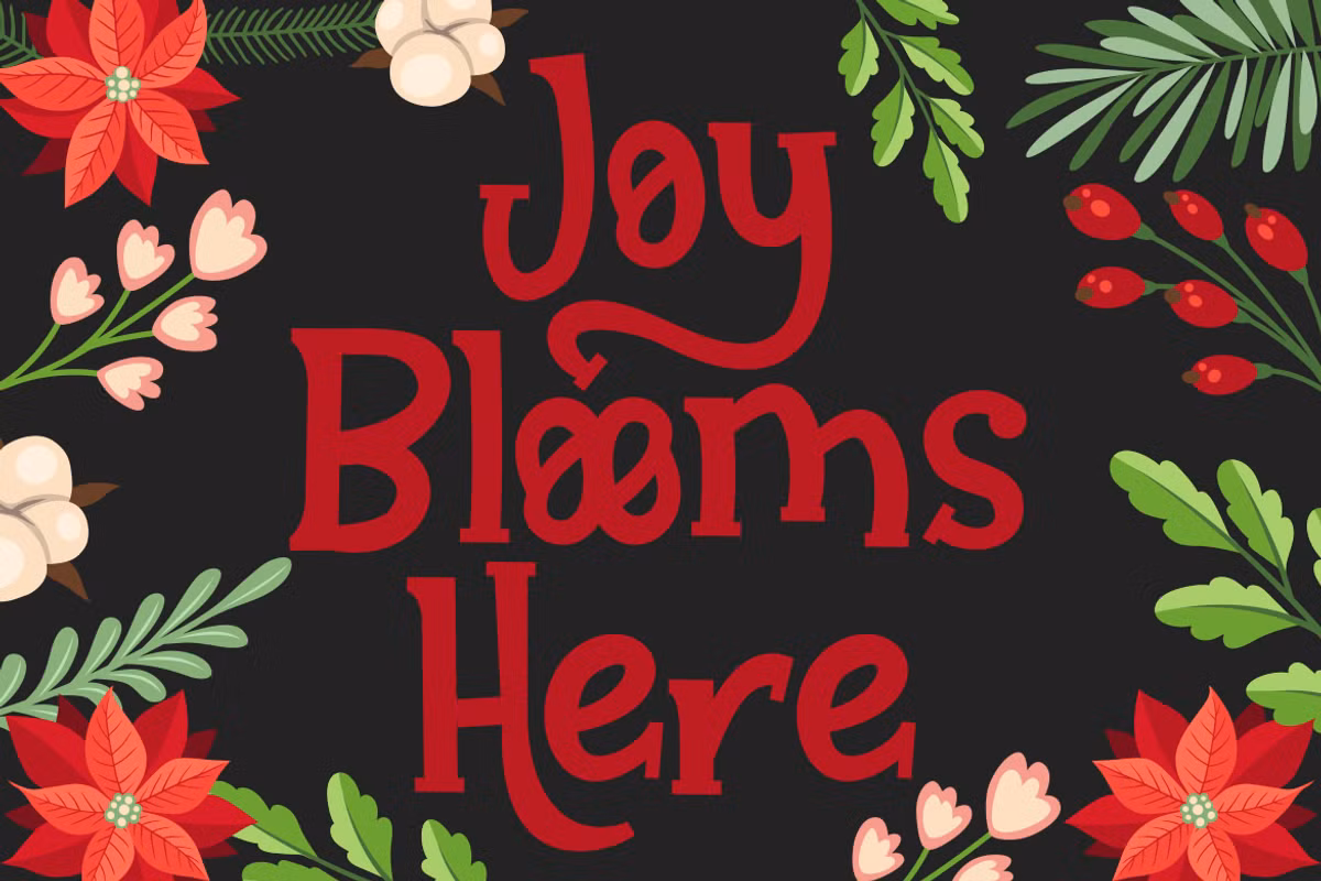 Examples of use cases for the Holly Haven Font