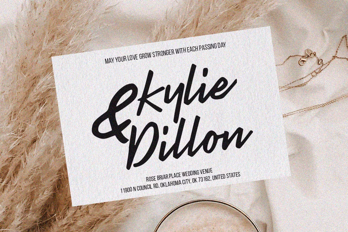 Social media graphics created with the font