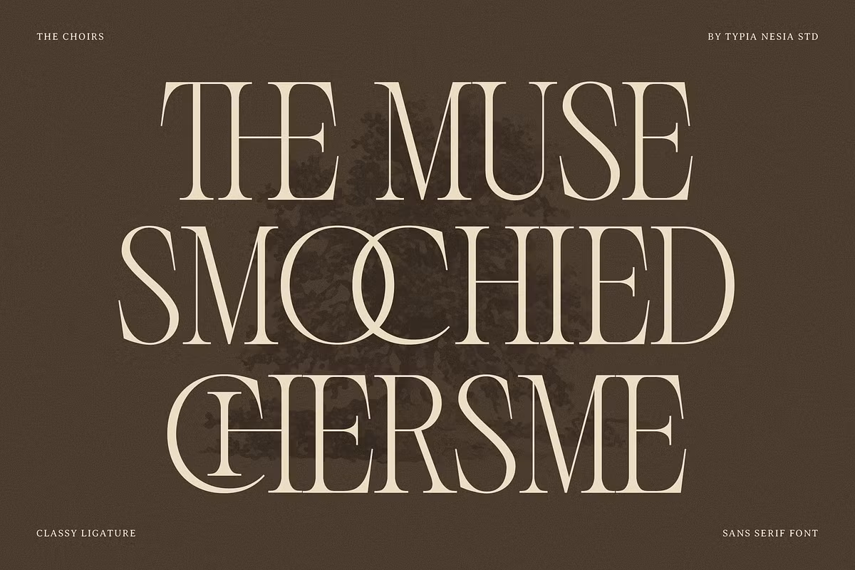 Typography example using ligatures from The Choirs font
