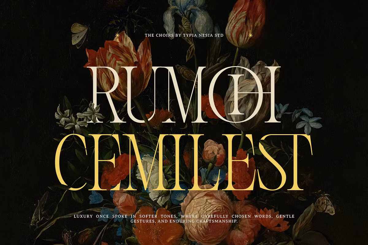 Various design applications of The Choirs font