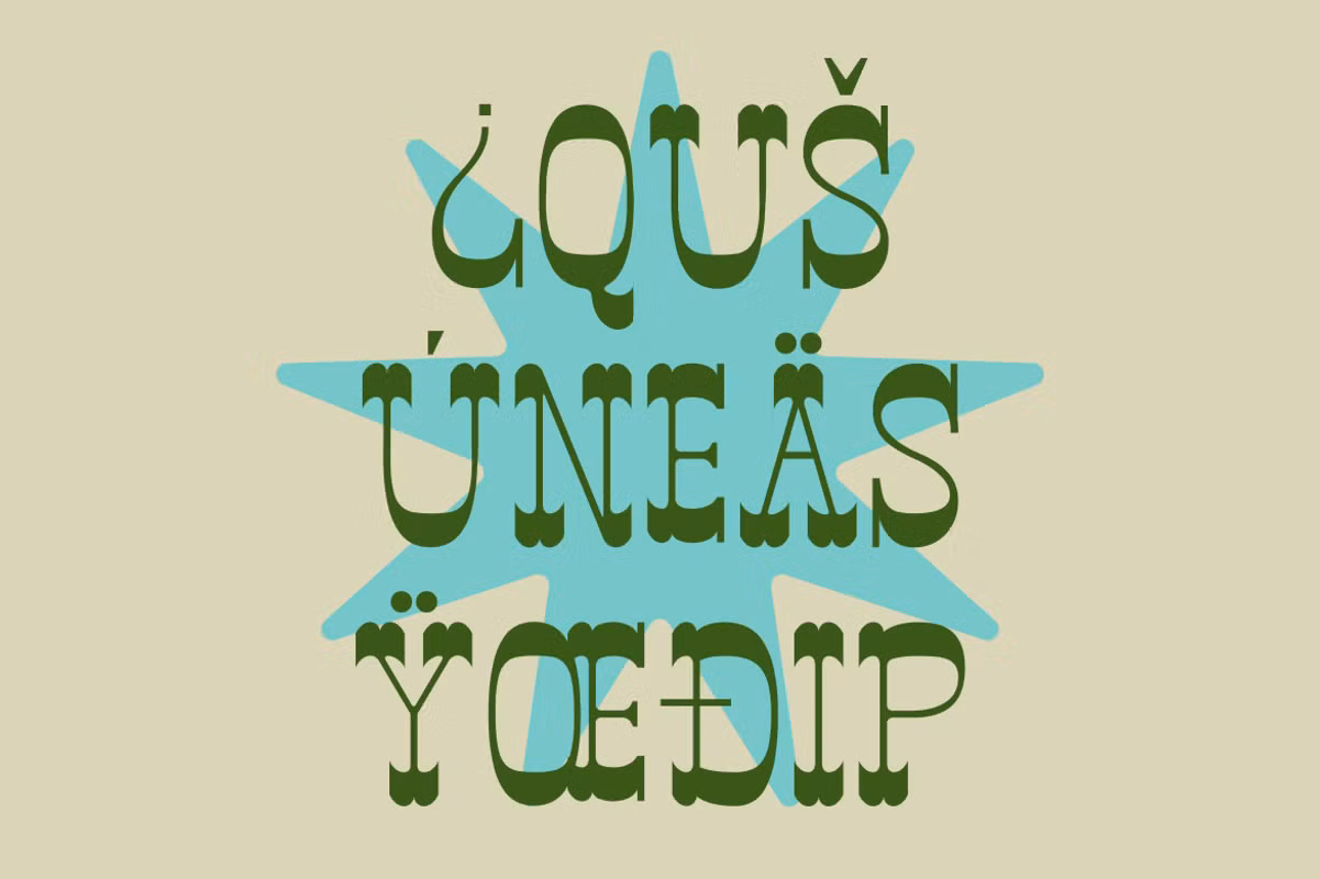 Close-up of Rodeo Westwood font details