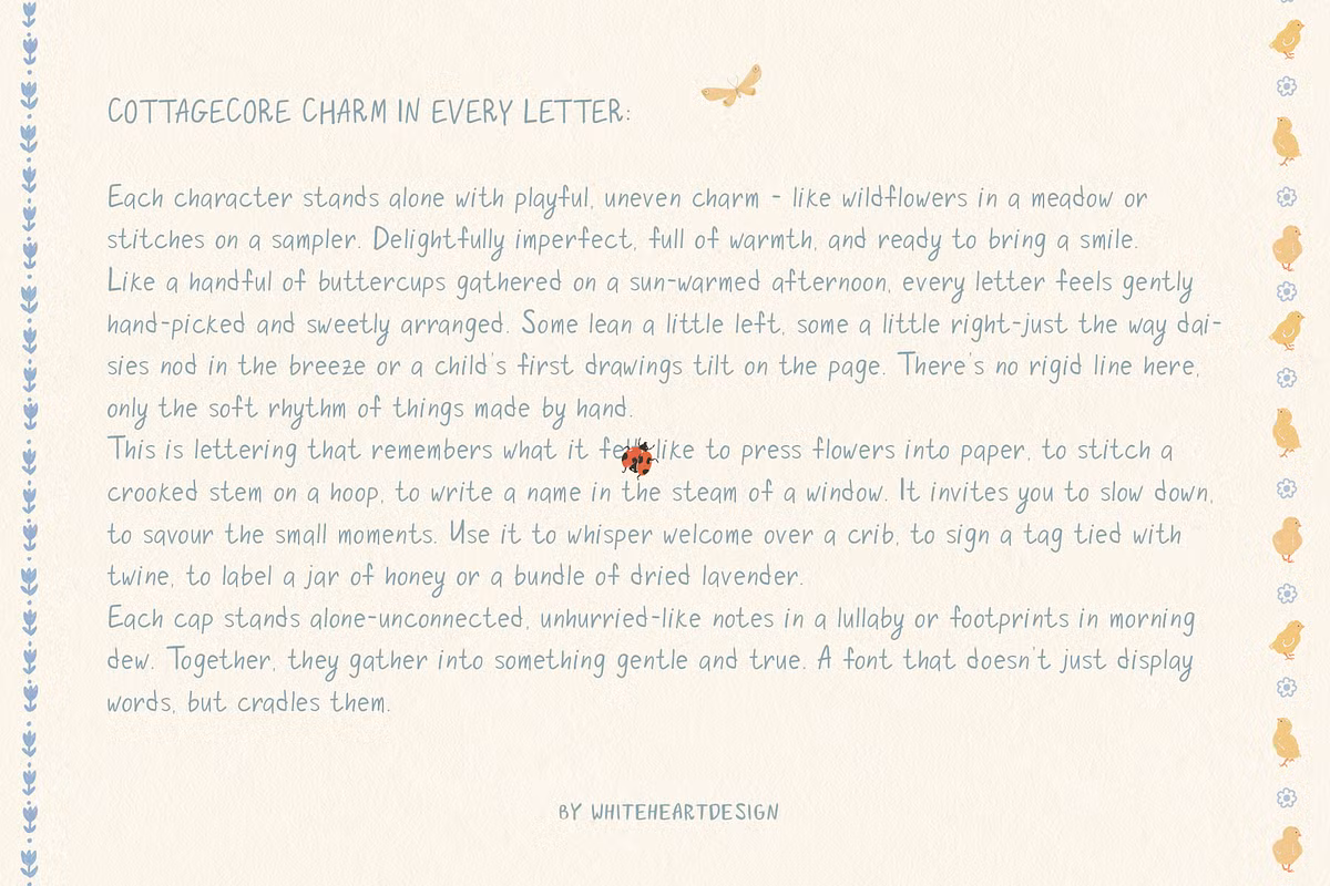 Quirky Goose font display on a project