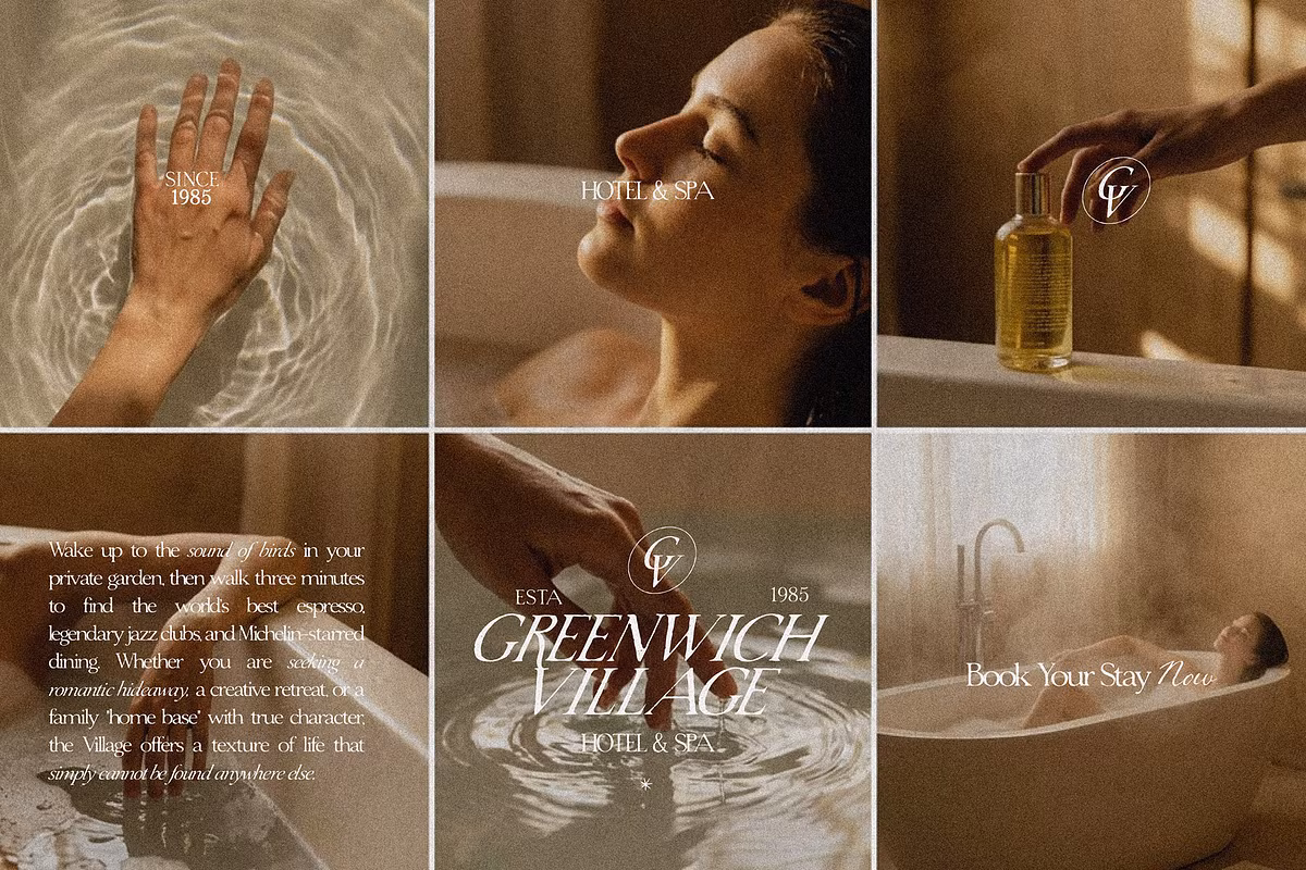 Cottage Dreams font used in various business branding examples