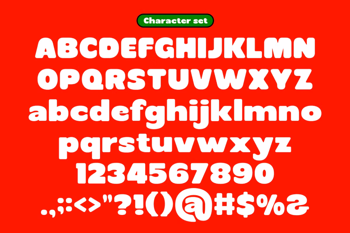 Close-up of Thumpa font showing its features