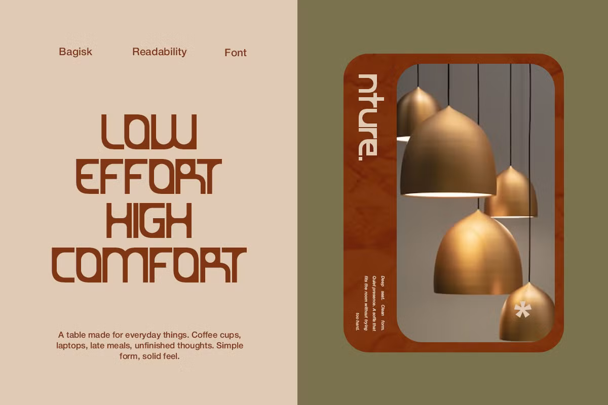 Sleek modern font example with clean lines