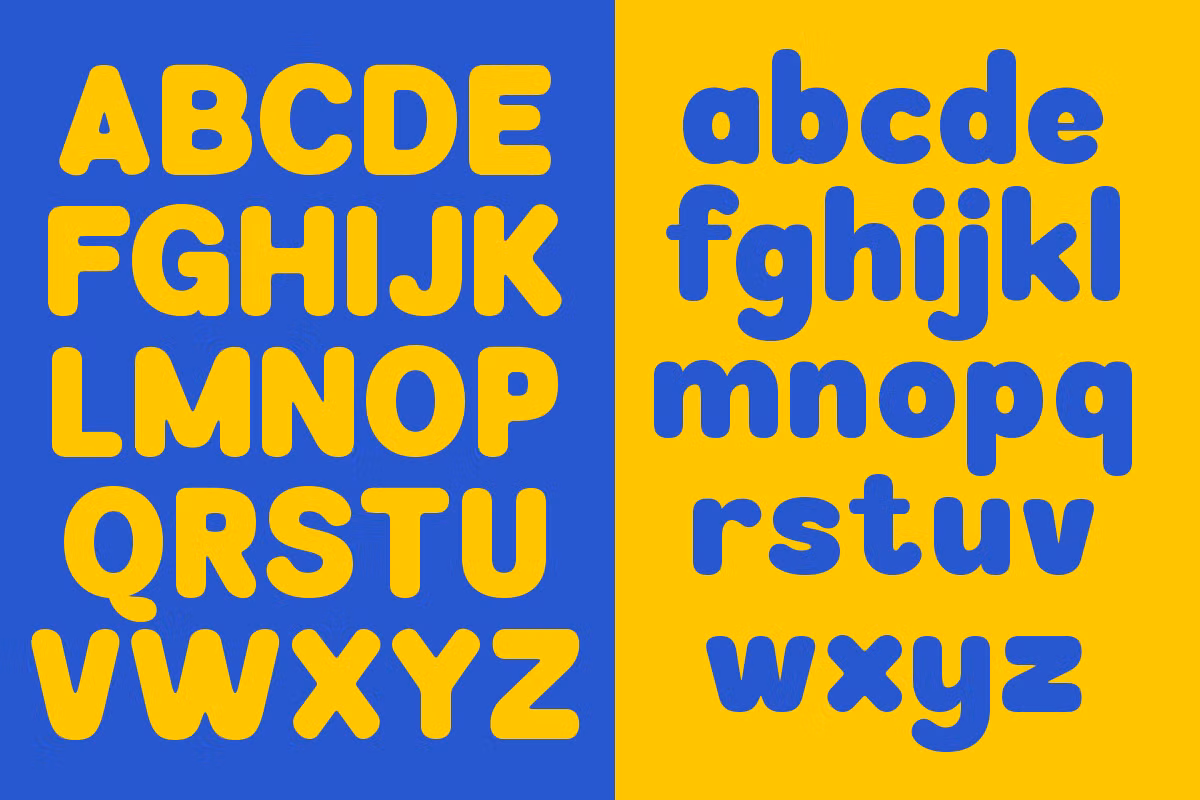 Example of Melloby font showcasing its rounded design
