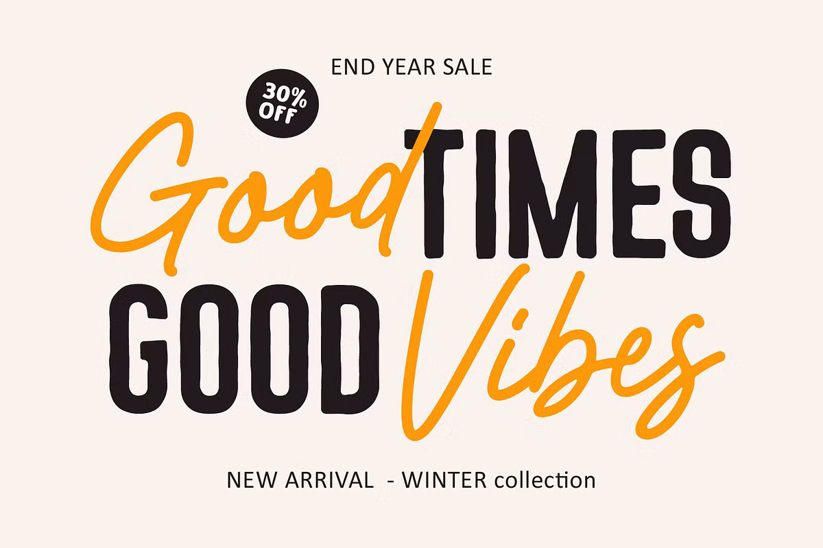 Various applications of Casvatio Font Duo in branding