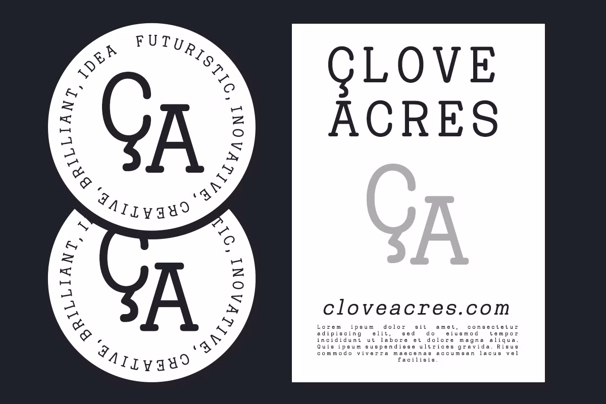 Heaven Mono font displayed in various styles