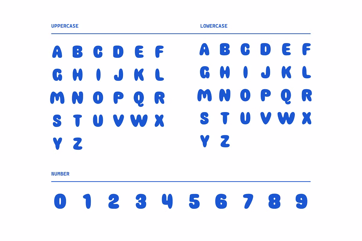 Colorful display of the Bubble Milk font style