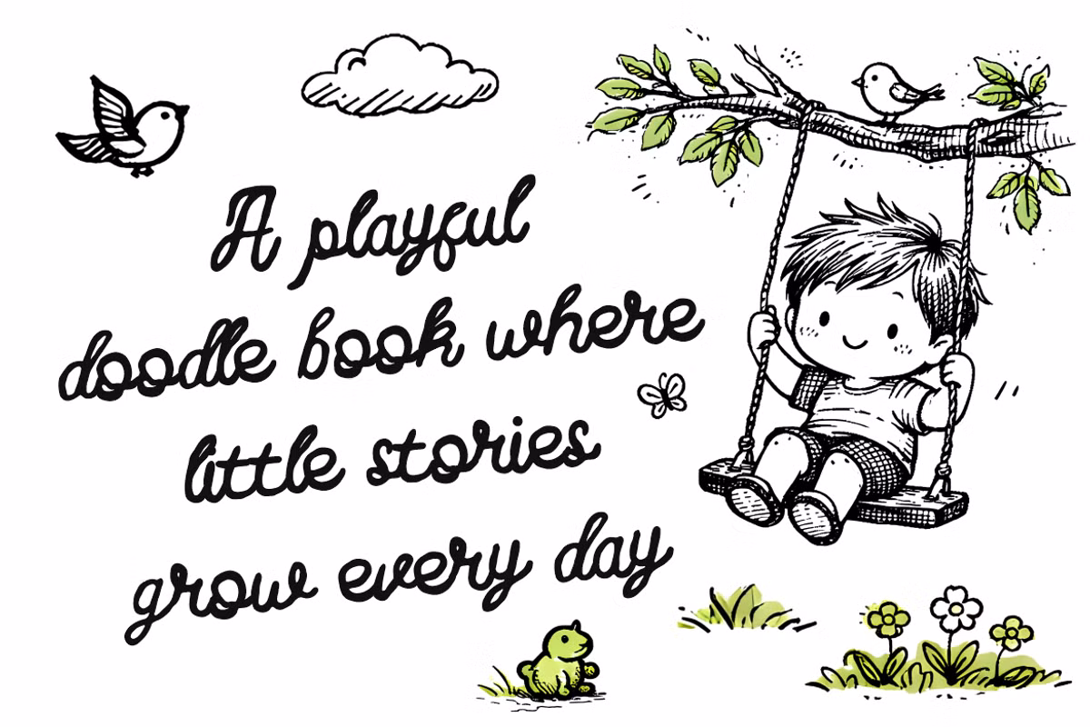 Visual representation of character sets in Floweey Doodle font