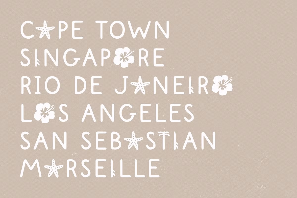 Examples of use cases for Coastal Paradise font