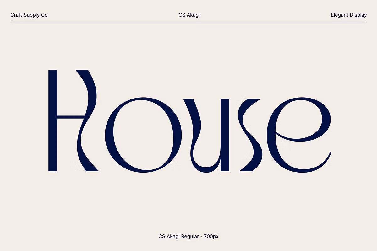 Stylish representation of CS Akagi font in a design context