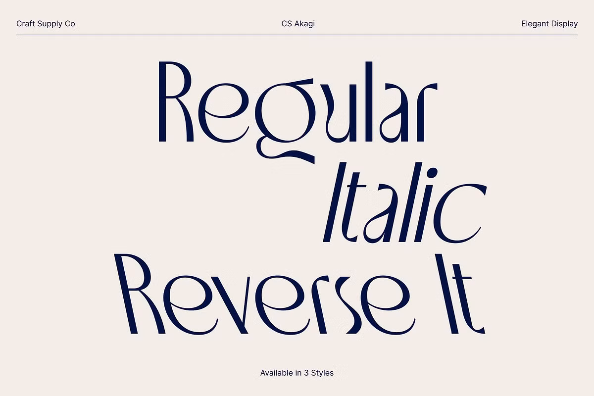 Example of CS Akagi used in luxury branding