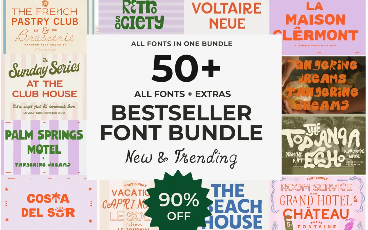 Modern Hand Lettered Font Library: a bulk bundle for scrappy, fast-turnaround work
