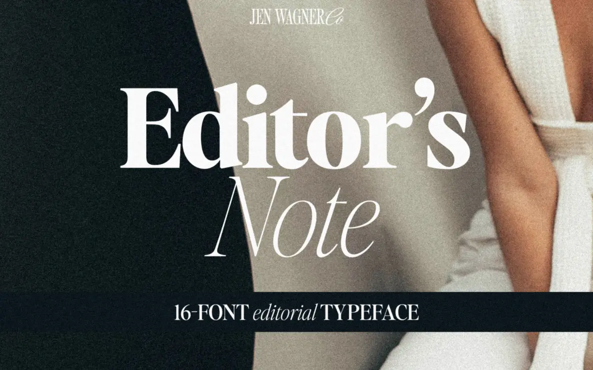 Editor's Note: a 16-weight editorial serif for clean, minimal branding